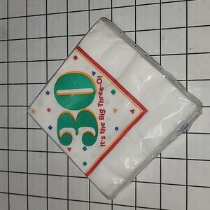 Vintage Hallmark "30, It's‎ the Big Three-O!" Napkins 16 pk NIP